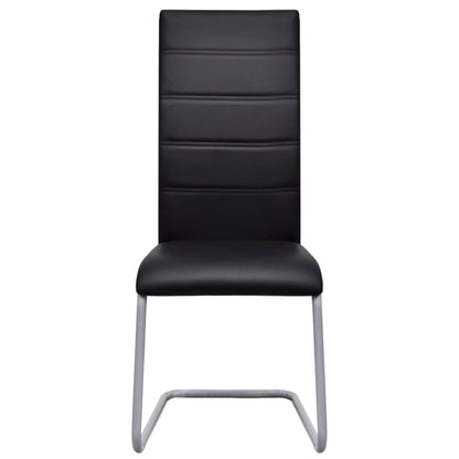 vidaXL Freischwinger 4 Stk. Schwarz Kunstleder