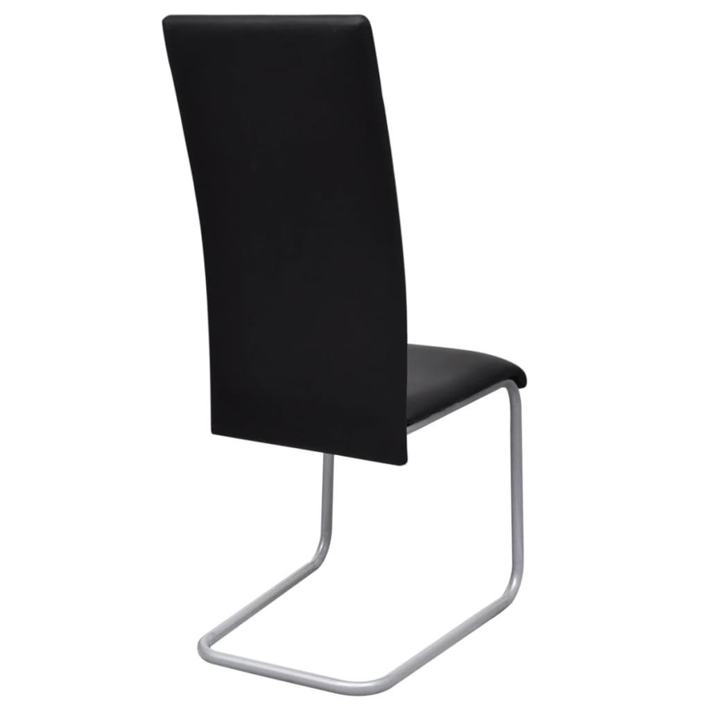 vidaXL Freischwinger 4 Stk. Schwarz Kunstleder