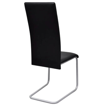 vidaXL Freischwinger 4 Stk. Schwarz Kunstleder