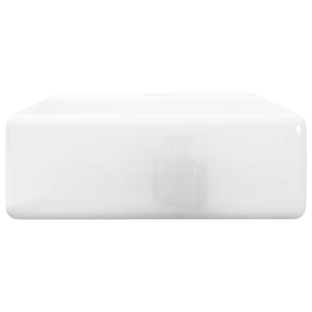 Lavabo en céramique avec trou de robinetterie Blanc Carré