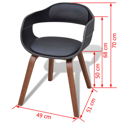vidaXL Esszimmerstühle 2 Stk. Schwarz Bugholz und Kunstleder