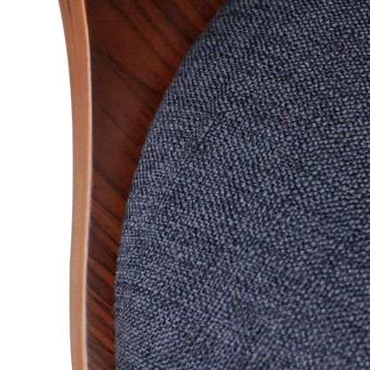 vidaXL Chaises de salle à manger 4 pcs Gris foncé Bois courbé et tissu