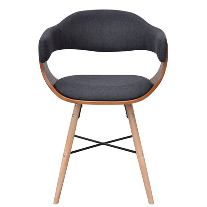 vidaXL Chaises de salle à manger 6 pcs Gris foncé Bois courbé et Tissu