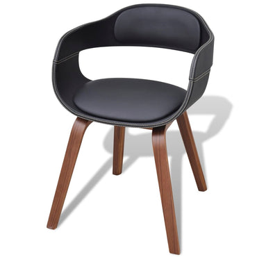 vidaXL Chaises de salle à manger 6 pcs Noir Bois courbé et similicuir