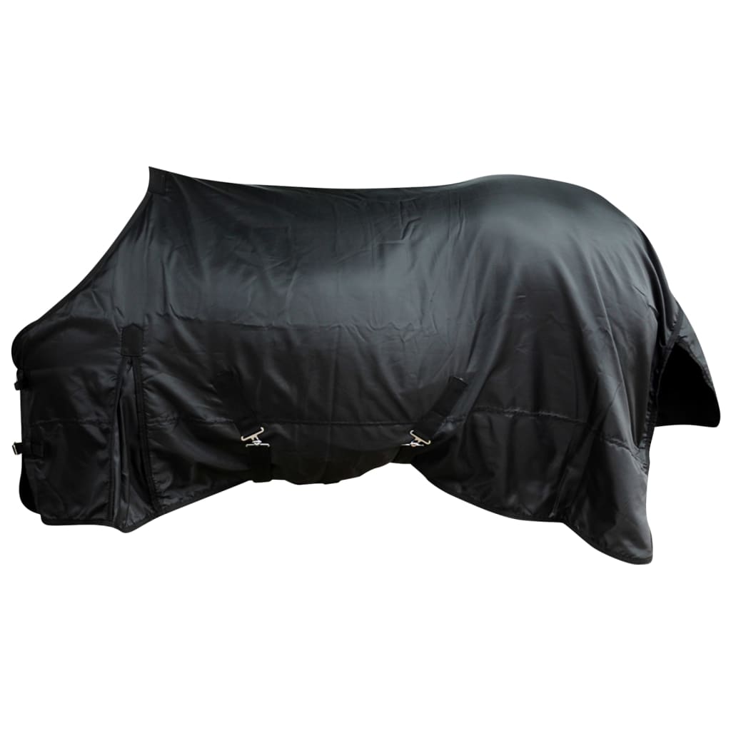 Fleecedecke Pferdedecke doppelschichtig + Kreuzbegurtung 125cm schwarz