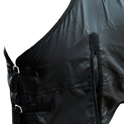 Fleecedecke Pferdedecke doppelschichtig + Kreuzbegurtung 125cm schwarz
