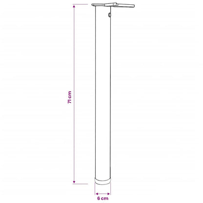 4x höhenverstellbares Tischbein Nickel gebürstet 710 mm