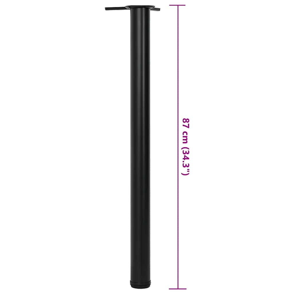 4 höhenverstellbare Tischbeine Schwarz 870 mm