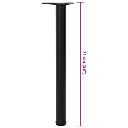 4x höhenverstellbares Tischbein Schwarz 710 mm