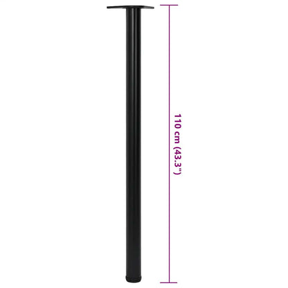 4x höhenverstellbares Tischbein Schwarz 1100 mm