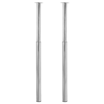 2 x Teleskopfuß Tischfuß Stützfuß Tischbein Chrom 710 mm-1100 mm