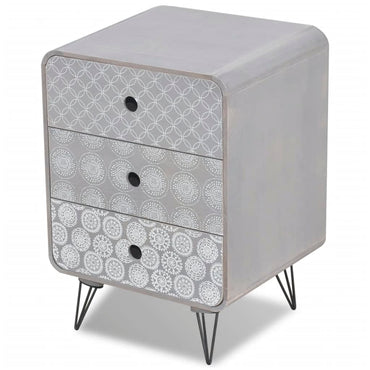vidaXL Armoire de rangement avec 3 tiroirs Gris