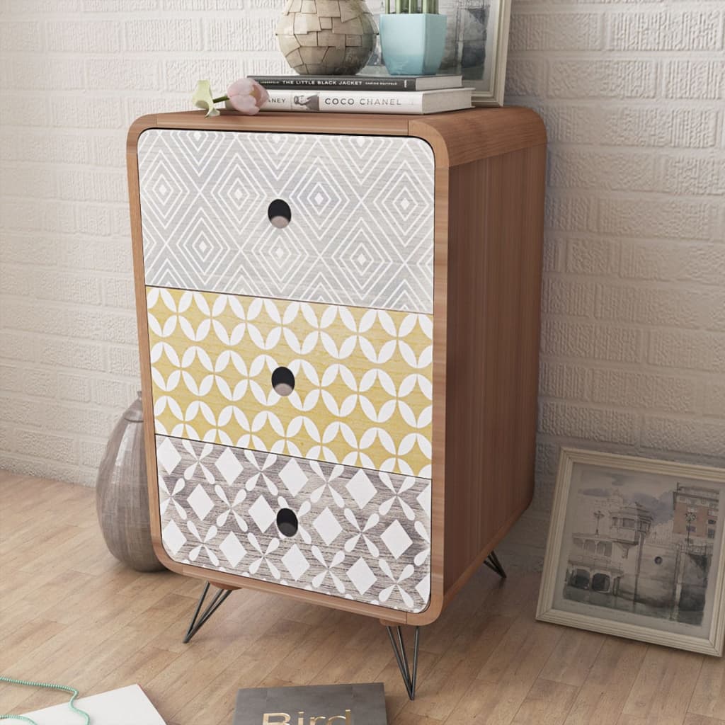 vidaXL Commode de chevet avec 3 tiroirs Marron