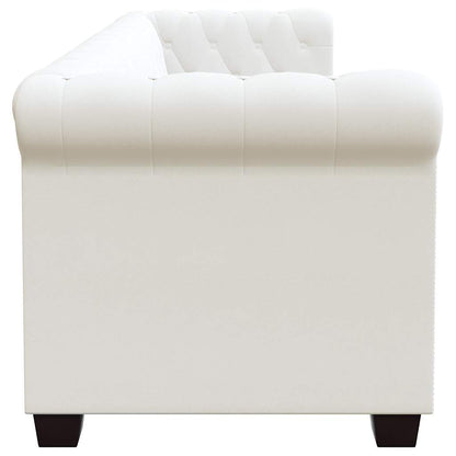 vidaXL Chesterfield-Sofa 3-Sitzer Kunstleder Weiß