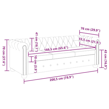 vidaXL Chesterfield-Sofa 3-Sitzer Kunstleder Weiß