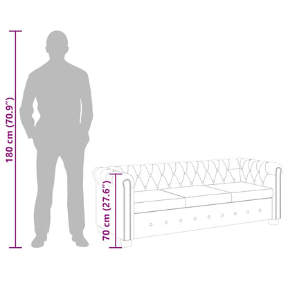 vidaXL Chesterfield-Sofa 3-Sitzer Kunstleder Weiß