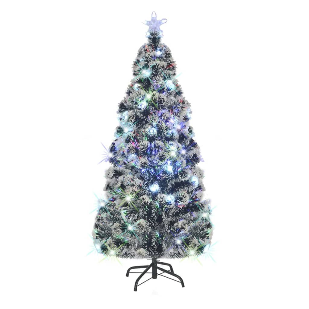 vidaXL Vorbeleuchteter Weihnachtsbaum mit Ständer und LED 180 cm Glasfaser