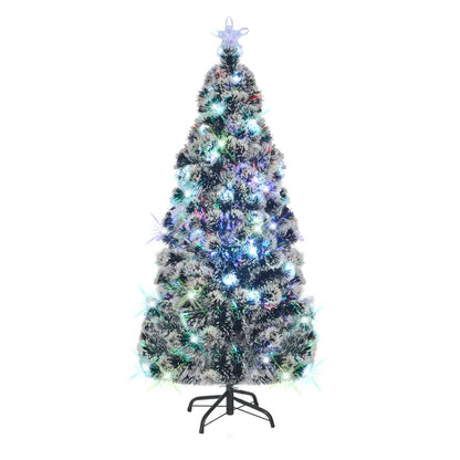 vidaXL Vorbeleuchteter Weihnachtsbaum mit Ständer und LED 180 cm Glasfaser