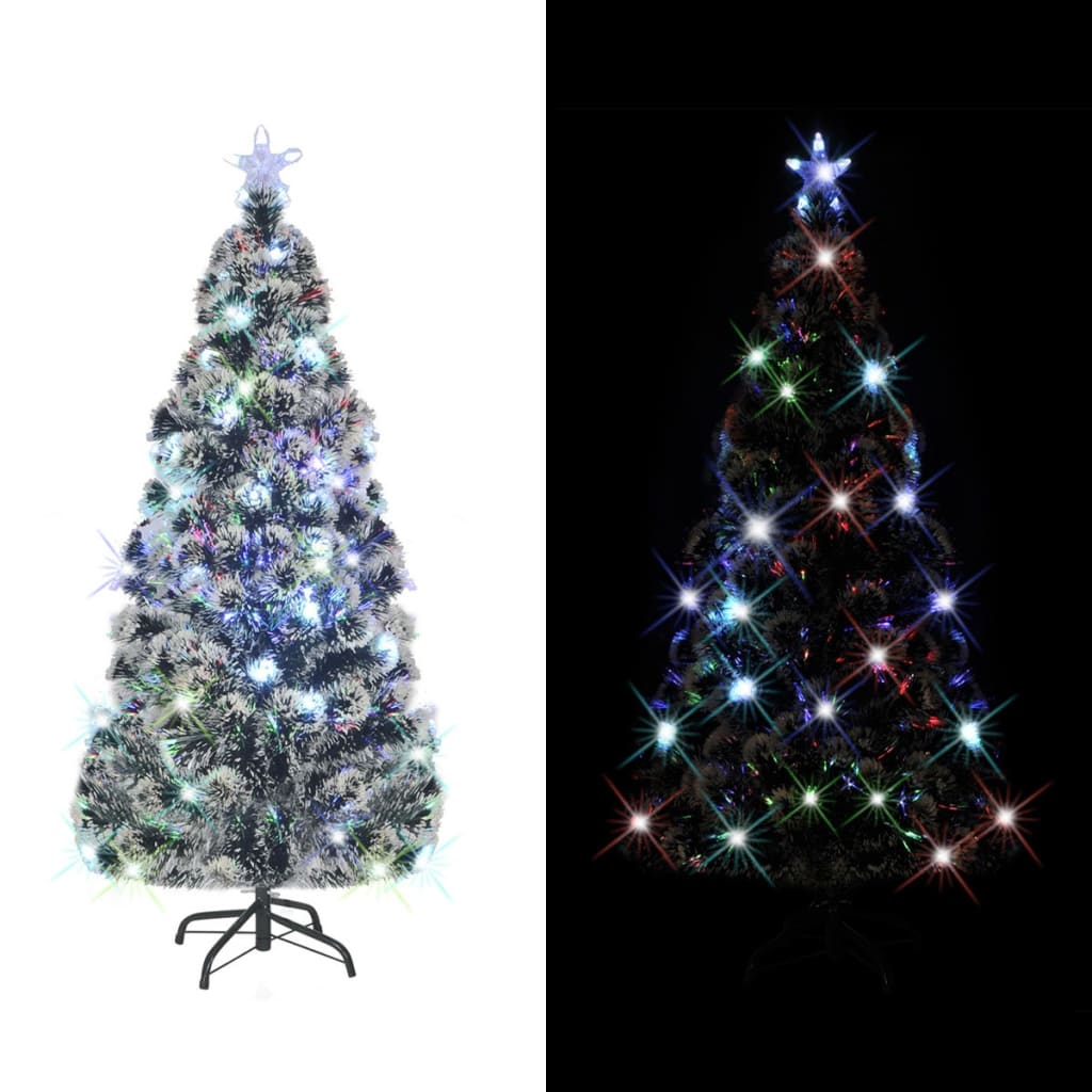 vidaXL Vorbeleuchteter Weihnachtsbaum mit Ständer und LED 180 cm Glasfaser