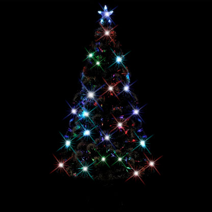 vidaXL Vorbeleuchteter Weihnachtsbaum mit Ständer und LED 180 cm Glasfaser