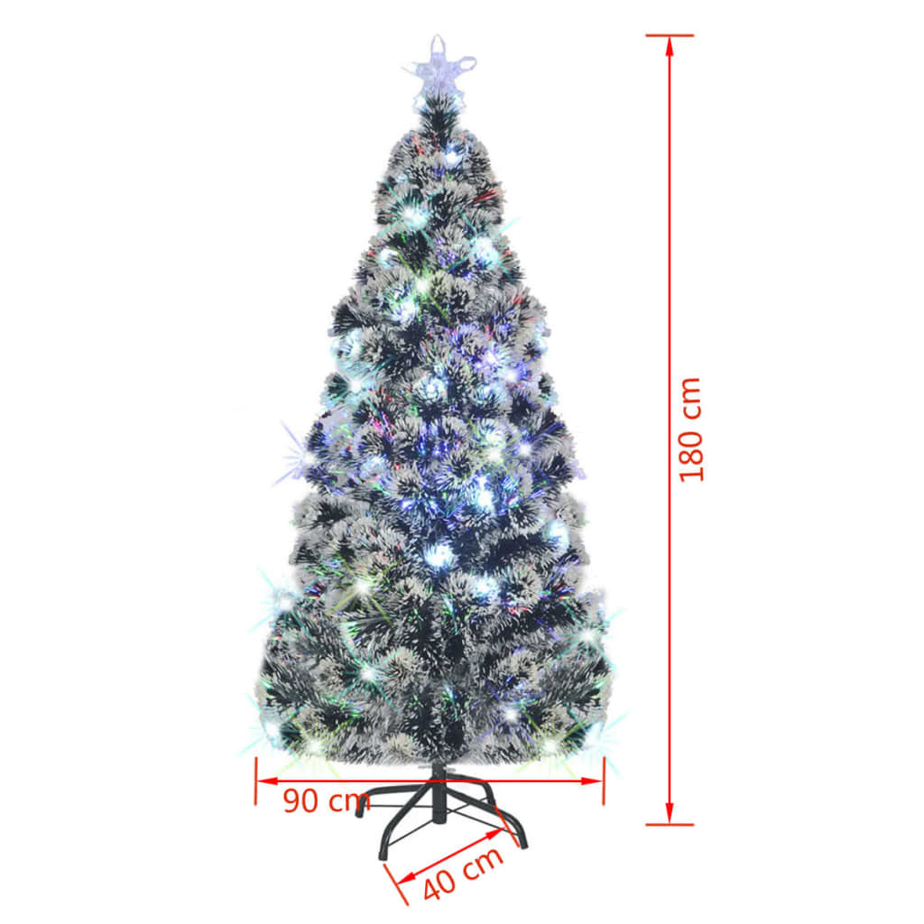 vidaXL Vorbeleuchteter Weihnachtsbaum mit Ständer und LED 180 cm Glasfaser