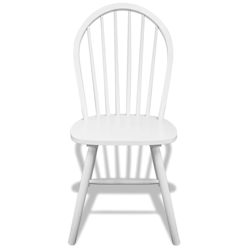 vidaXL Chaises de salle à manger 6 pcs Blanc Bois d'hévéa massif