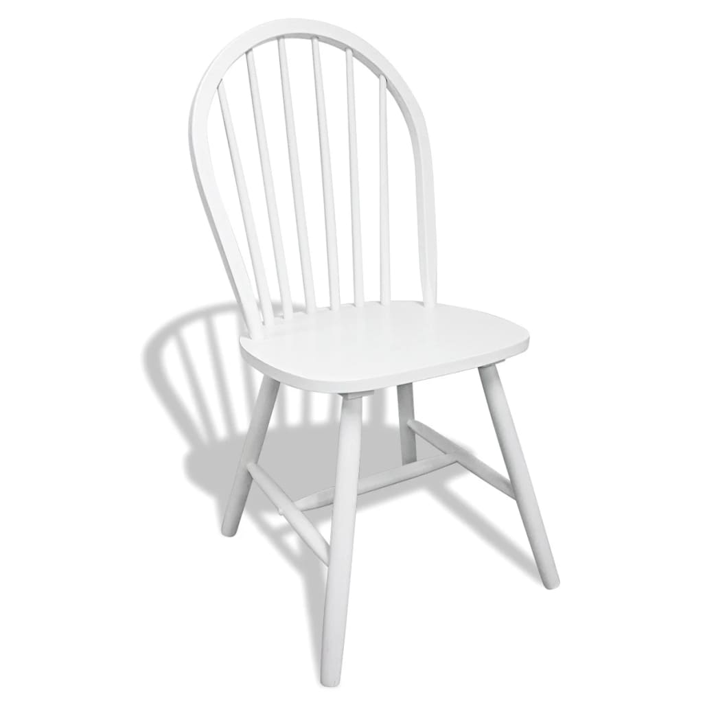 vidaXL Chaises de salle à manger 6 pcs Blanc Bois d'hévéa massif