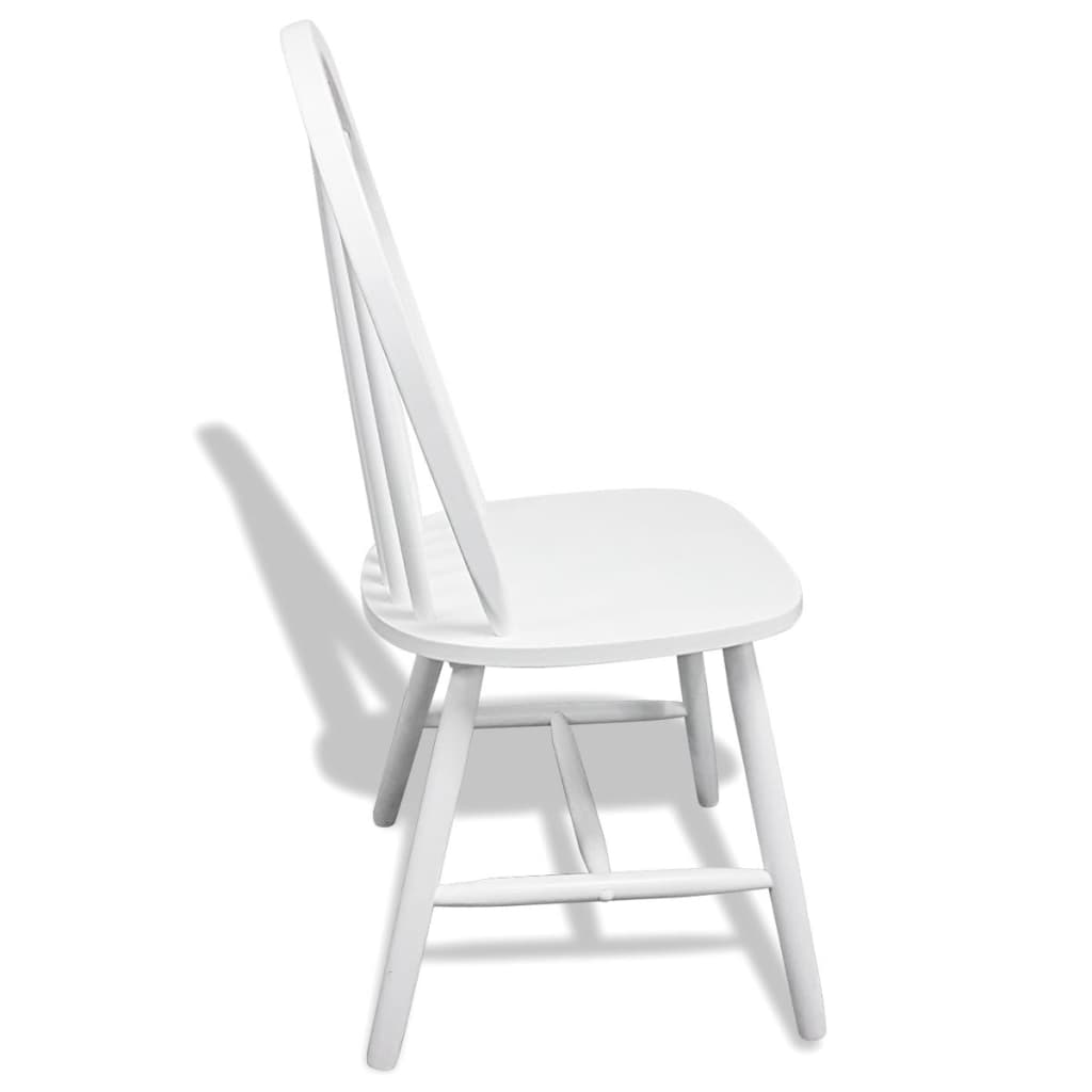 vidaXL Chaises de salle à manger 6 pcs Blanc Bois d'hévéa massif