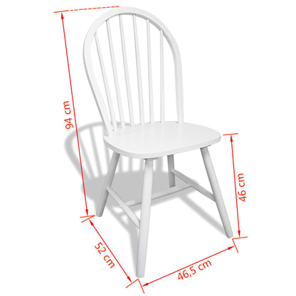 vidaXL Chaises de salle à manger 6 pcs Blanc Bois d'hévéa massif