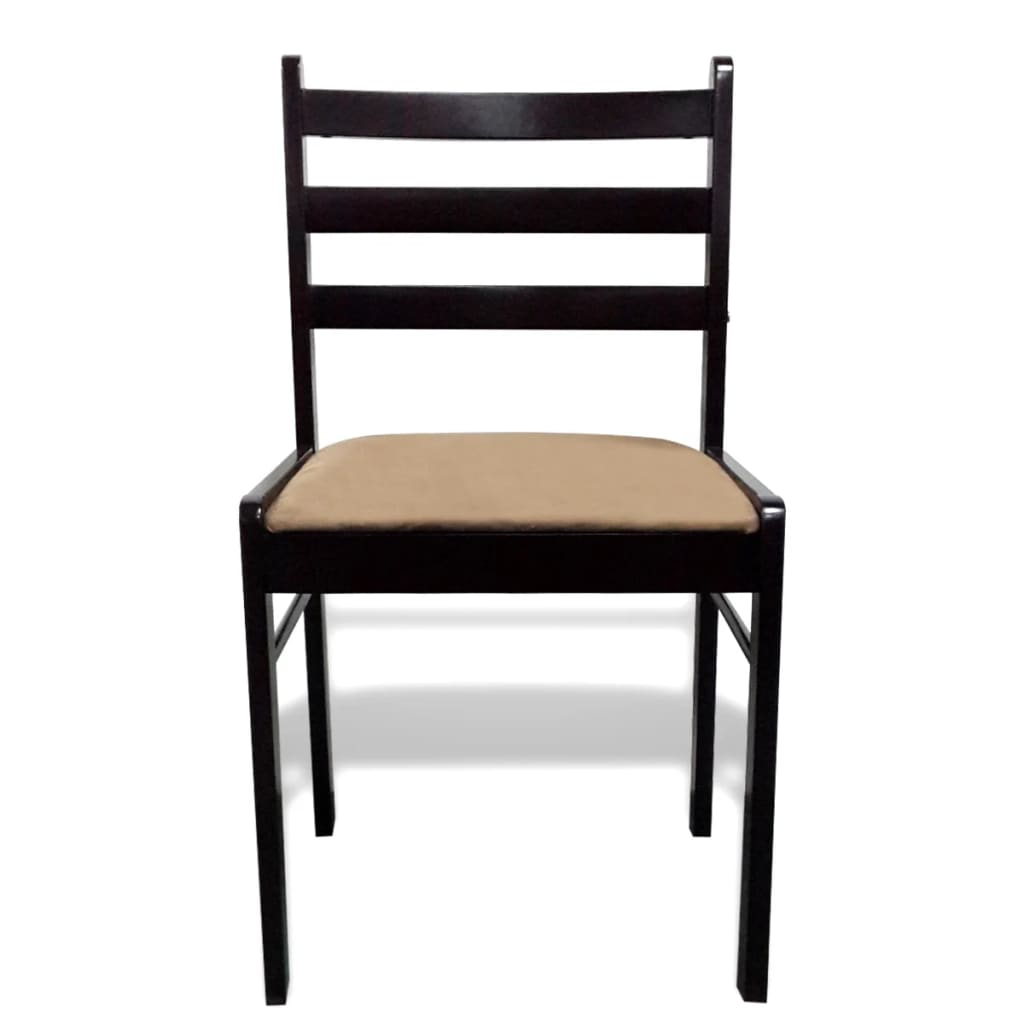 vidaXL Chaises de salle à manger 6 pcs Marron Bois massif et velours
