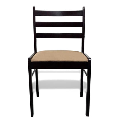 vidaXL Chaises de salle à manger 6 pcs Marron Bois massif et velours