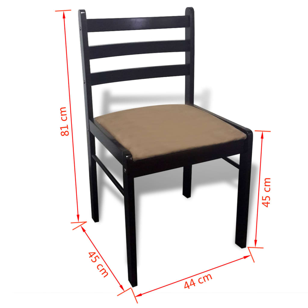 vidaXL Chaises de salle à manger 6 pcs Marron Bois massif et velours