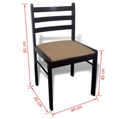 vidaXL Chaises de salle à manger 6 pcs Marron Bois massif et velours
