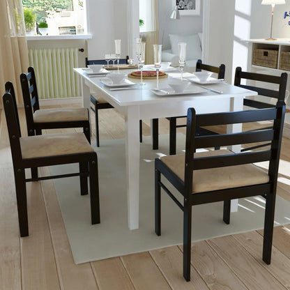 vidaXL Chaises de salle à manger 6 pcs Marron Bois massif et velours