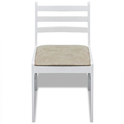 vidaXL Chaises de salle à manger 6 pcs Blanc Bois massif et velours