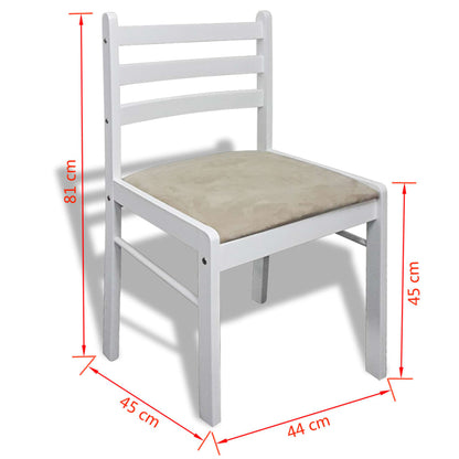 vidaXL Chaises de salle à manger 6 pcs Blanc Bois massif et velours