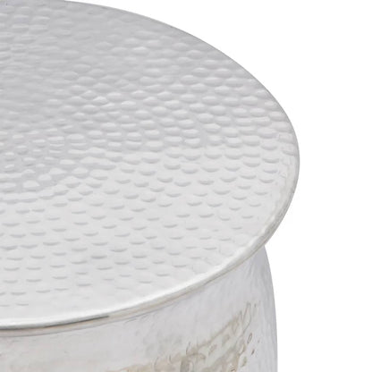 vidaXL Hocker/Beistelltisch aus gehämmertem Aluminium Silbern