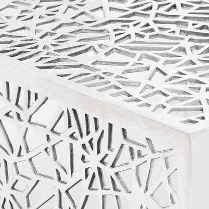 vidaXL Couchtisch Silbern Geometrisches Lochmuster Aluminium