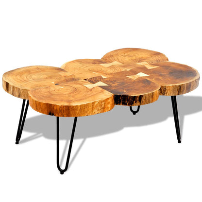 vidaXL Couchtisch 35 cm 6 Baumscheiben Massivholz Akazie