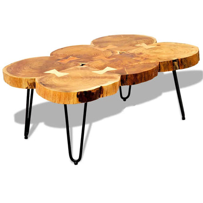 vidaXL Couchtisch 35 cm 6 Baumscheiben Massivholz Akazie