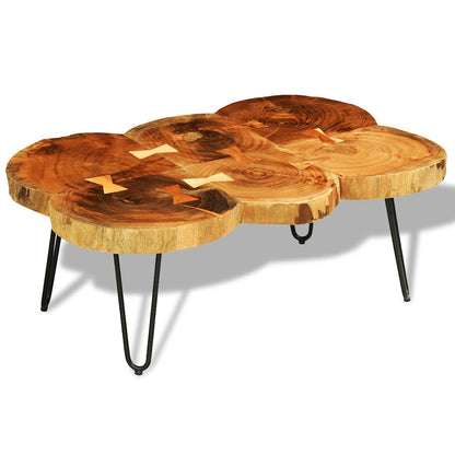 vidaXL Couchtisch 35 cm 6 Baumscheiben Massivholz Akazie