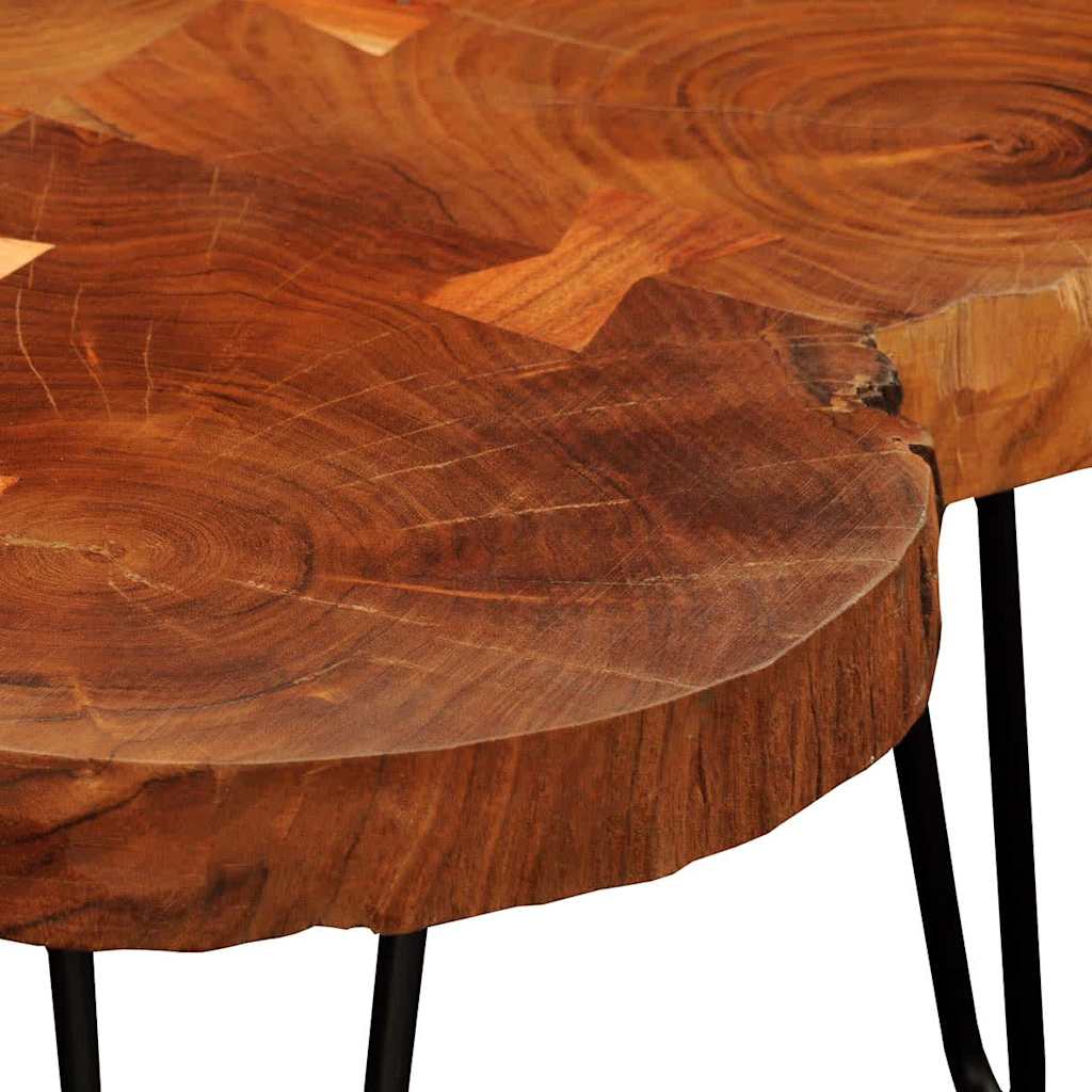 vidaXL Couchtisch 35 cm 4 Baumscheiben Massivholz Akazie