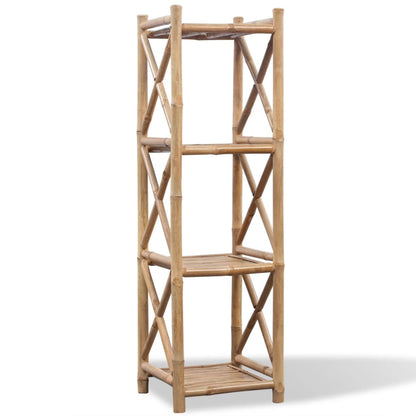 vidaXL Standregal mit 4 Böden Quadratisch Bambus