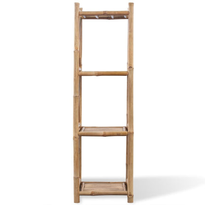 vidaXL Standregal mit 4 Böden Quadratisch Bambus