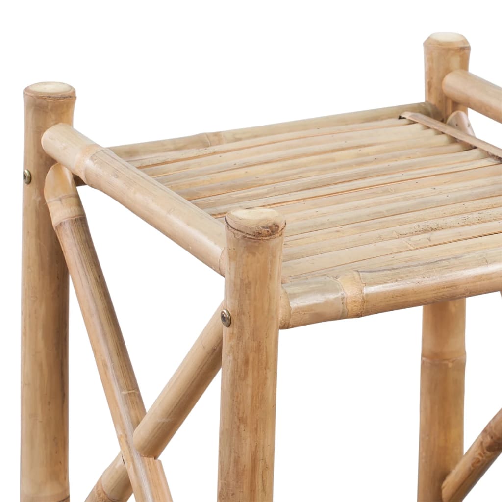 vidaXL Standregal mit 4 Böden Quadratisch Bambus