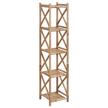 vidaXL Standregal mit 5 Böden Quadratisch Bambus