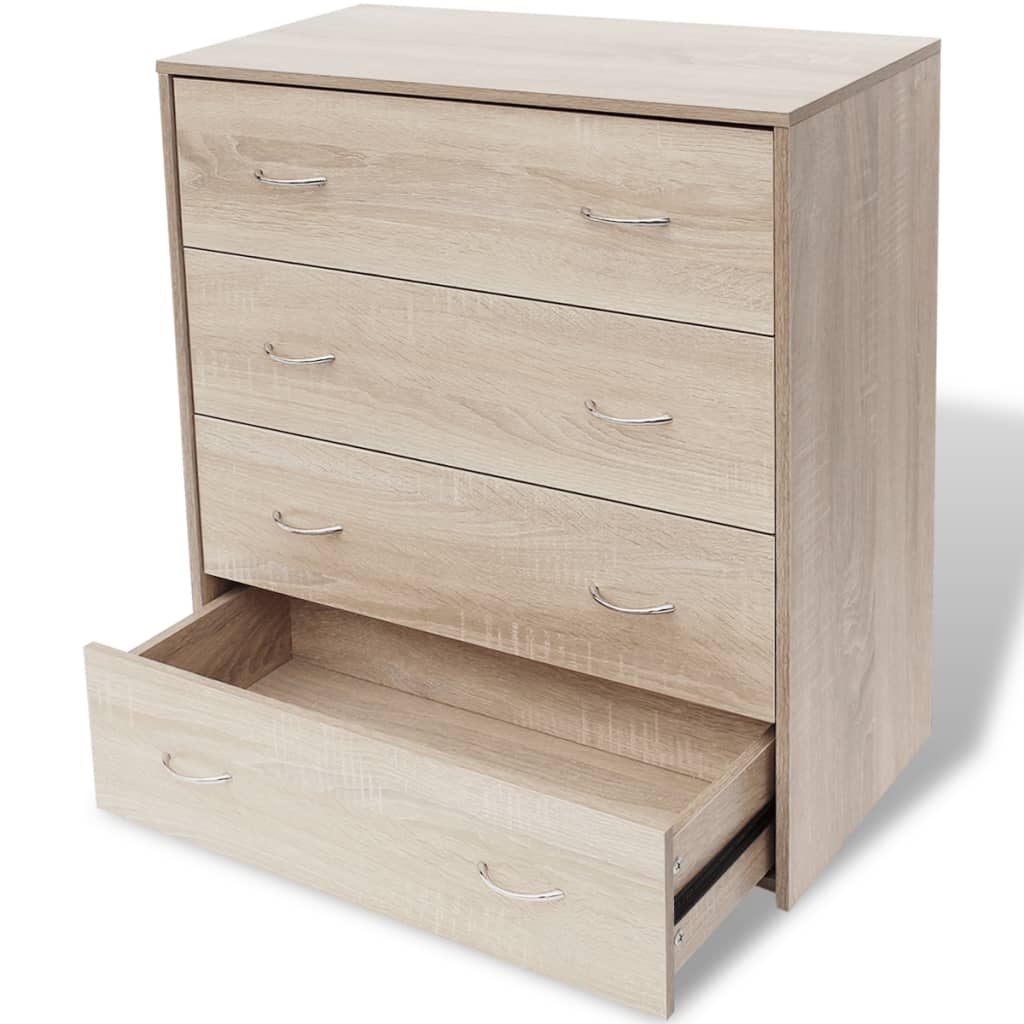 vidaXL Commode à 4 tiroirs 60x30,5x71 cm Chêne marron