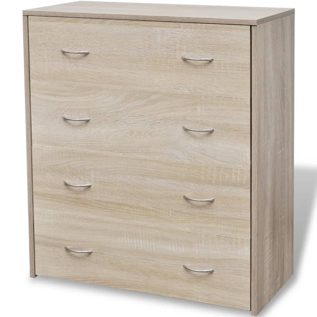 vidaXL Commode à 4 tiroirs 60x30,5x71 cm Chêne marron
