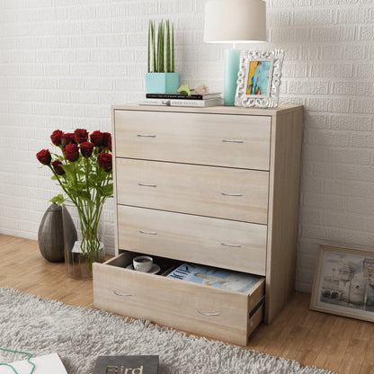 vidaXL Commode à 4 tiroirs 60x30,5x71 cm Chêne marron