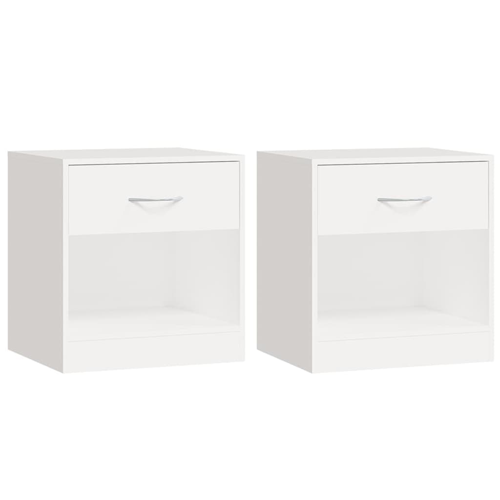 vidaXL Tables de chevet 2 pcs avec tiroir Blanc